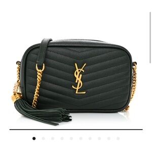 Yves Saint Laurent Green Quilted Leather Crossbody Bag